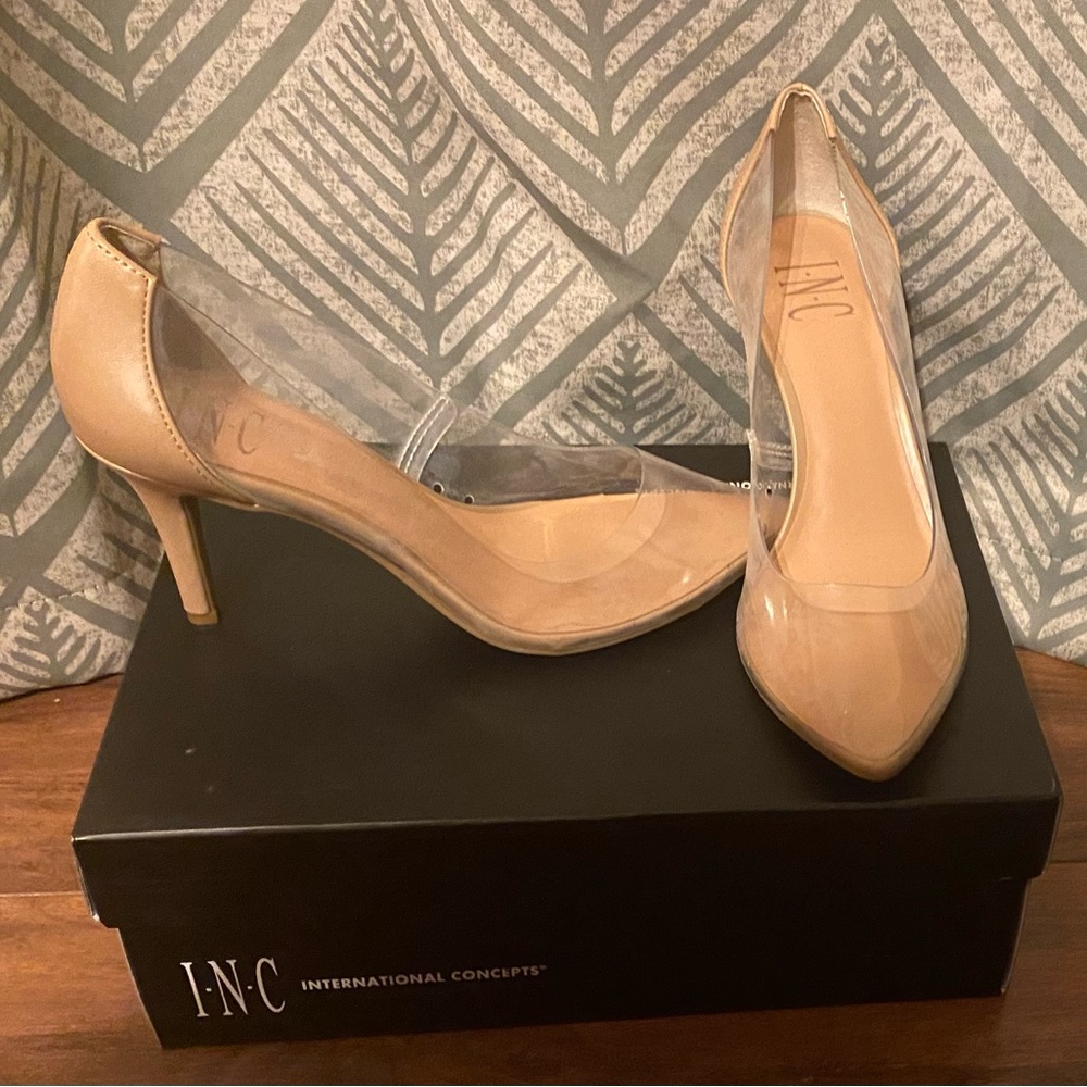 I.N.C. Clear & Nude Heels
